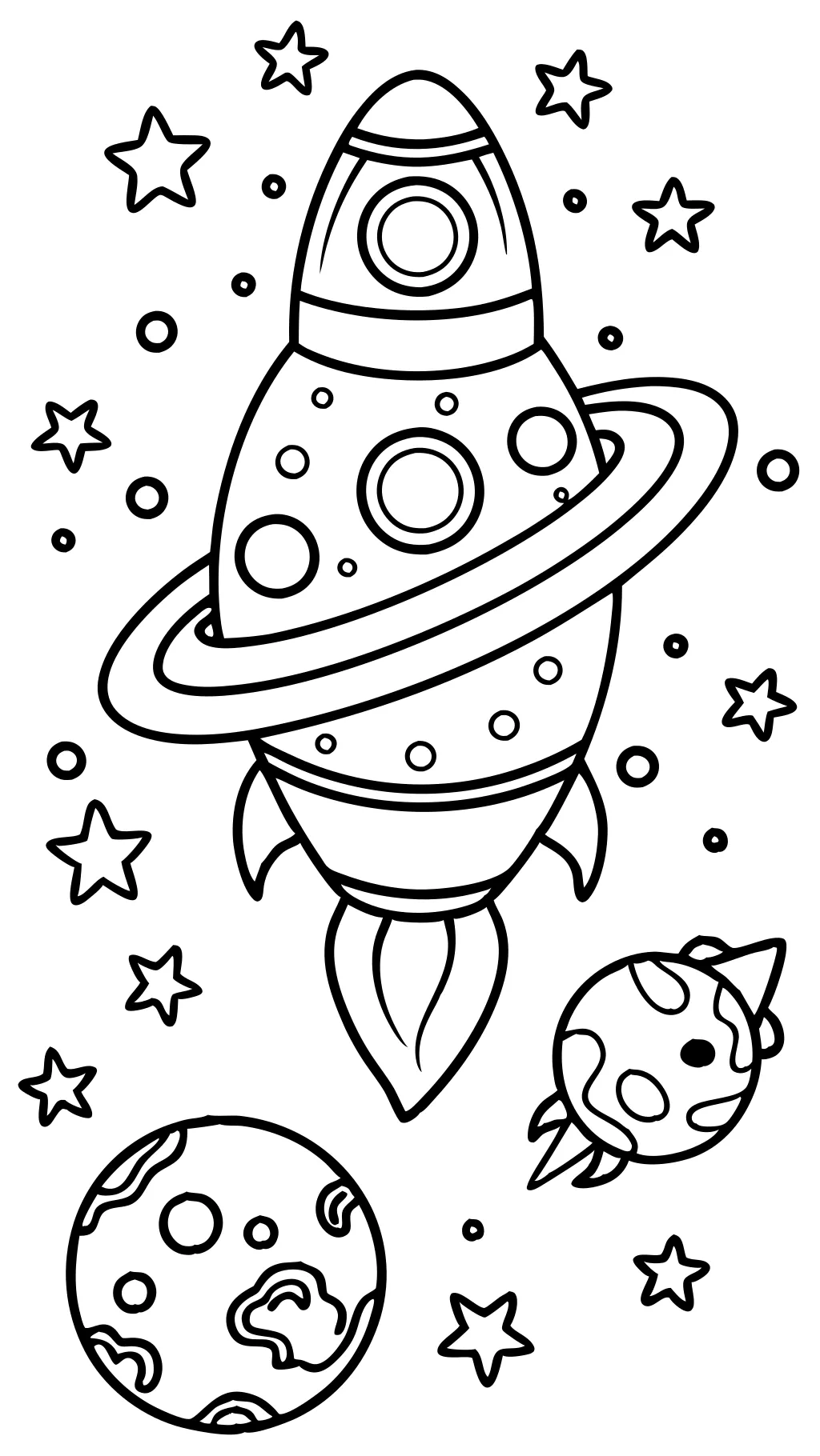 outer space coloring page